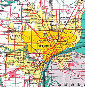 Detroit City Limits Map