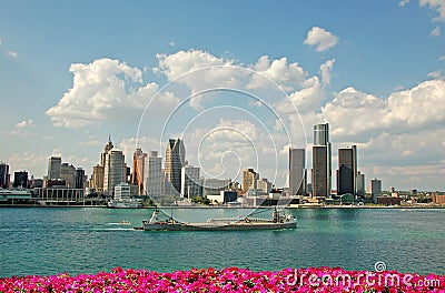 Detroit City Skyline Vector