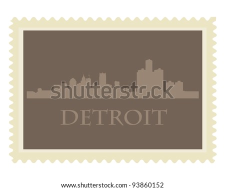 Detroit City Skyline Vector