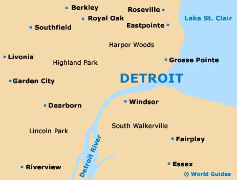 Detroit Michigan Map Usa