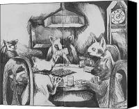 Dogs Playing Poker Canvas