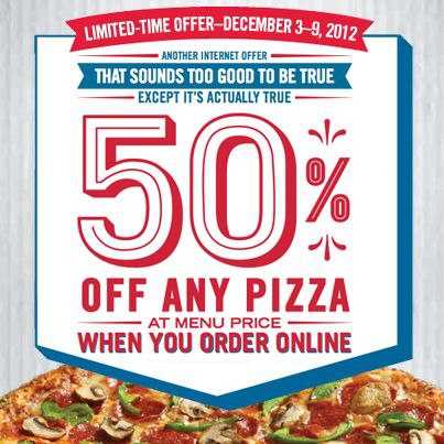 Dominos Coupon Codes October 2012