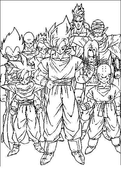 Dragon Ball Z Characters Coloring Pages