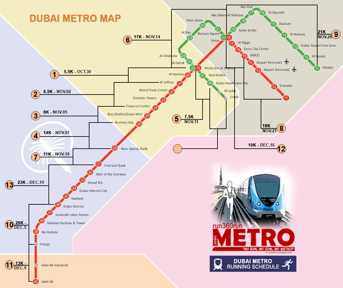Dubai Metro Route Green Line