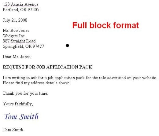 Employment Letter Format Sample