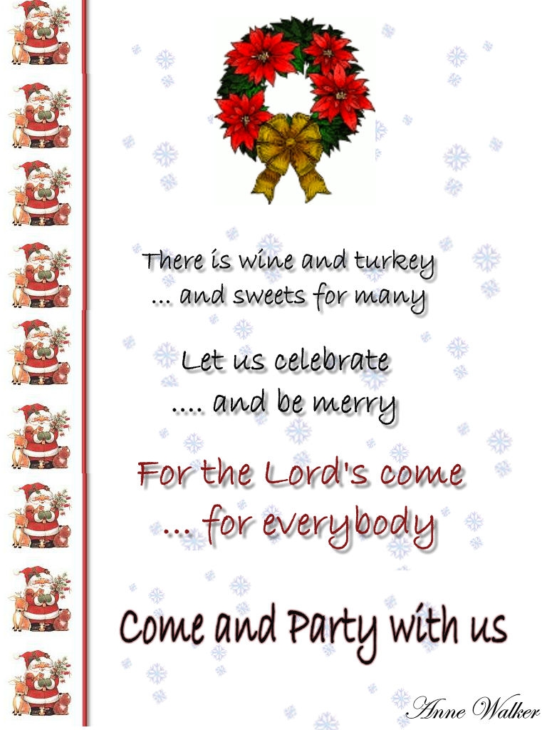 Family Christmas Party Invitations Wording