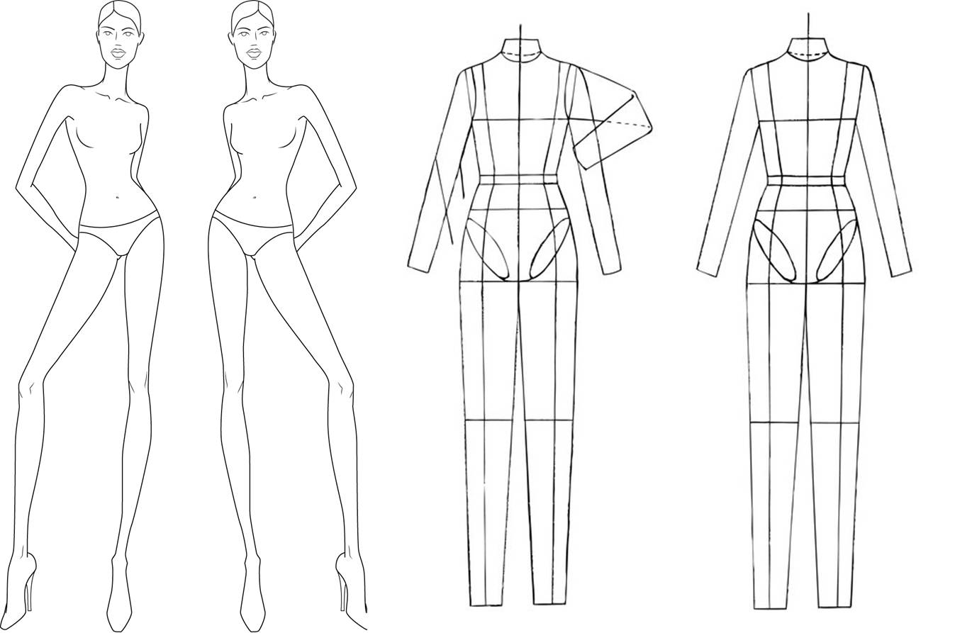 Fashion Illustration Templates Front And Back