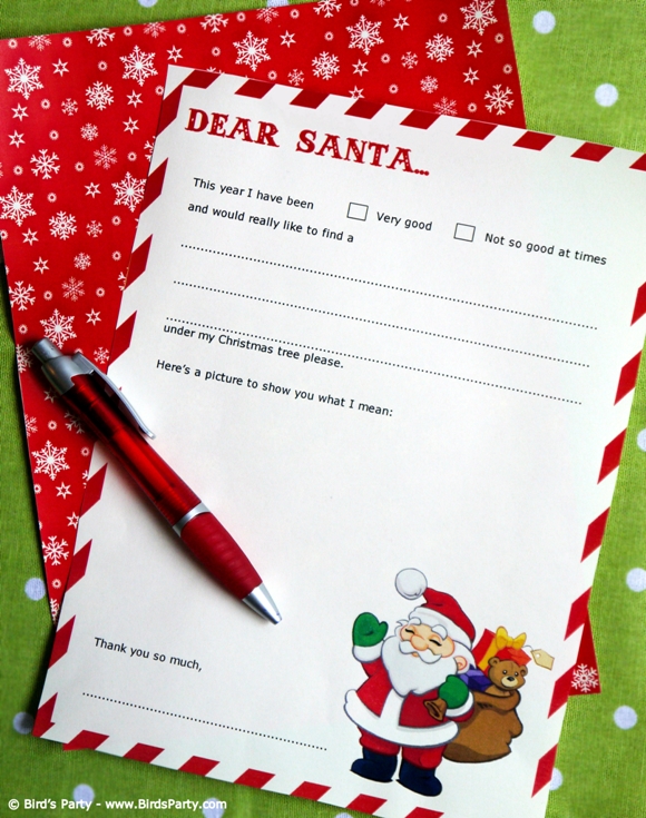Father Christmas Writing Paper Template