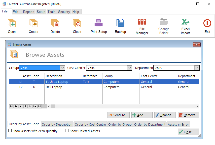Fixed Assets Register Software Free Download