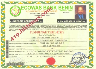 Fixed Deposit Certificate Format