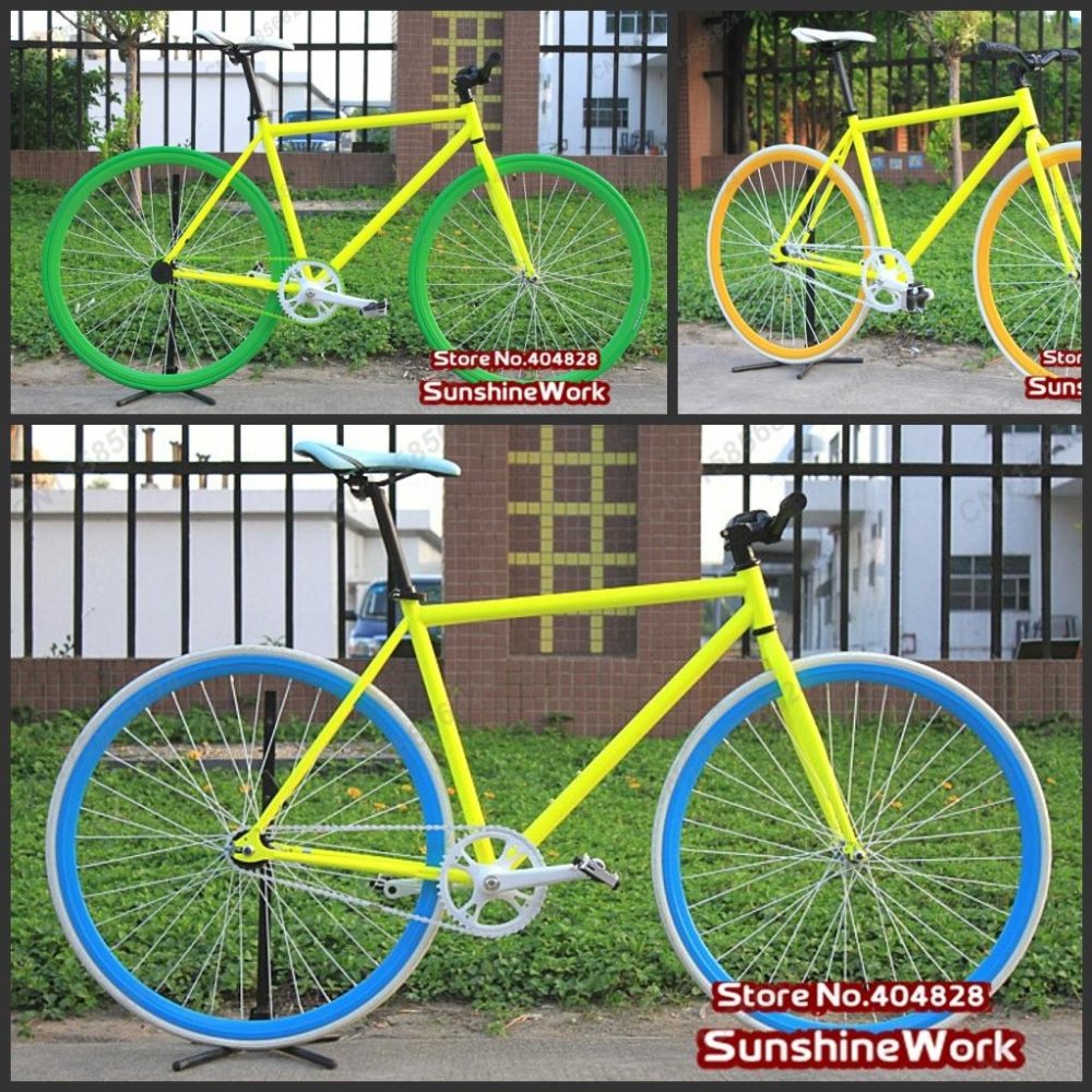 Fixed Gear Bike Yellow