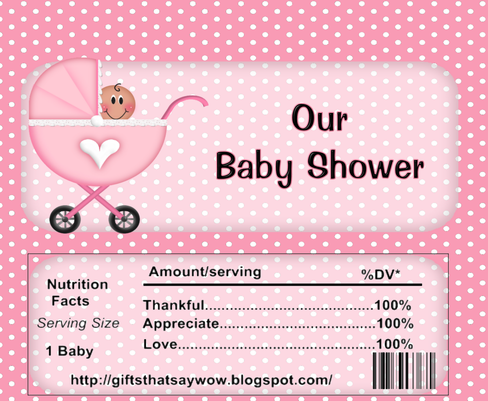 Free Baby Shower Candy Bar Wrappers