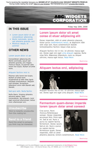 Free Html Newsletter Templates Download