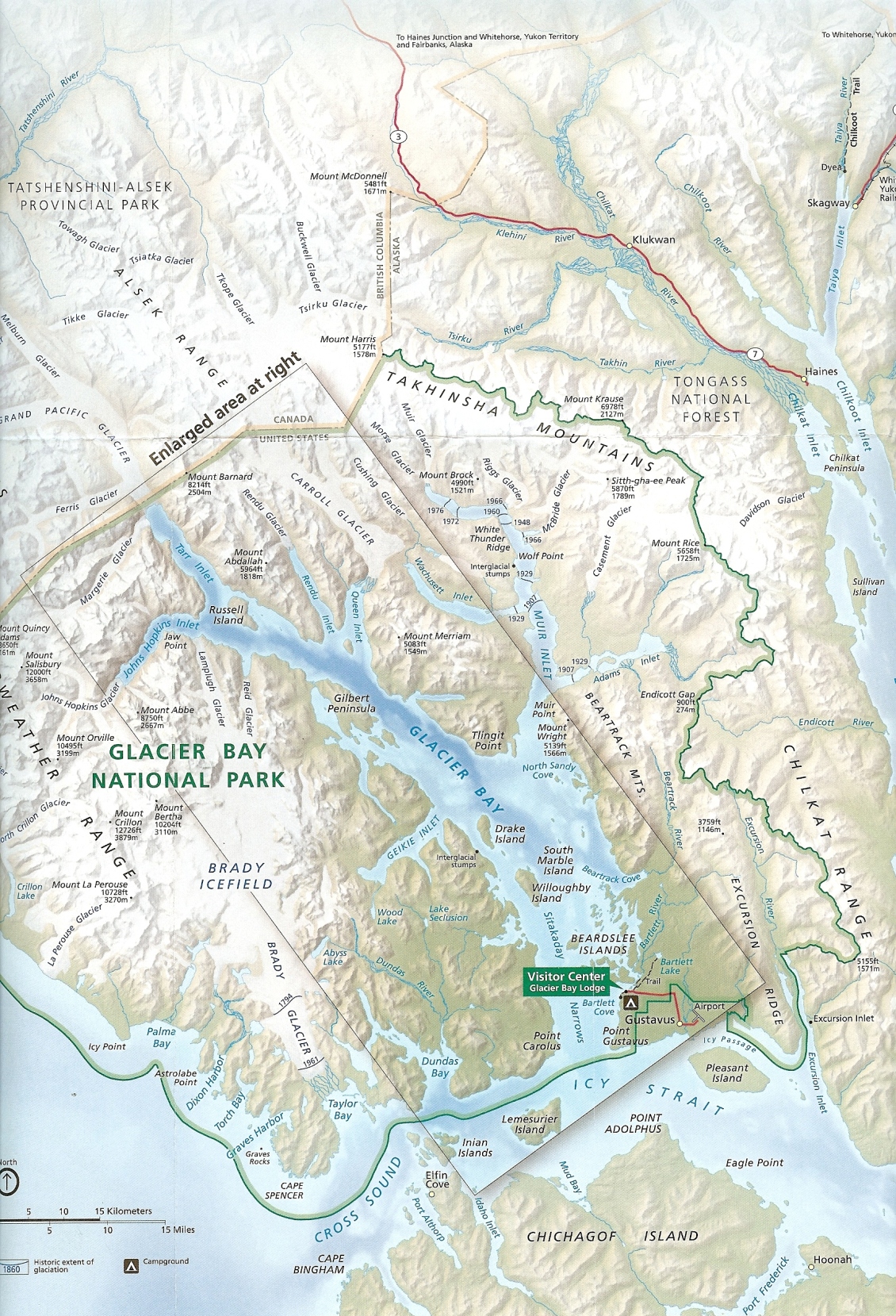Glacier Bay Map National Park 7126