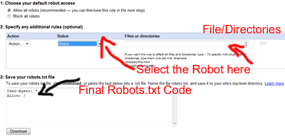 Google Webmaster Robots.txt Generator