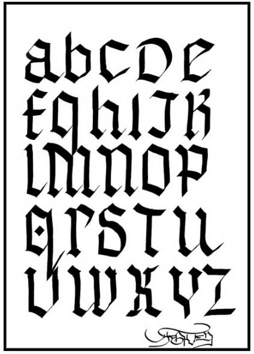 Gothic Lettering Alphabet