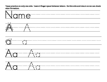 Handwriting Letter Formation Sheets