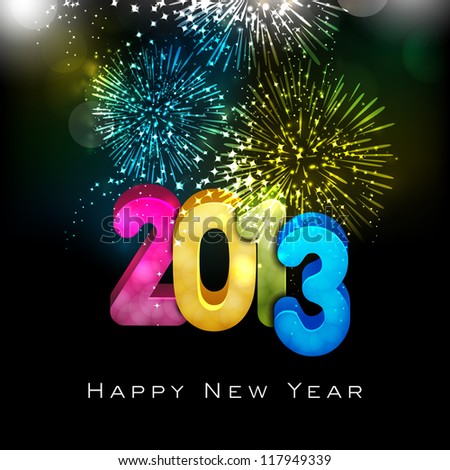 Happy New Year Greeting Cards 2013 Vector