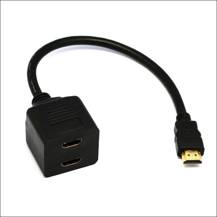 Hdmi Splitter Cable Adapter   1 Male To 2 Female
