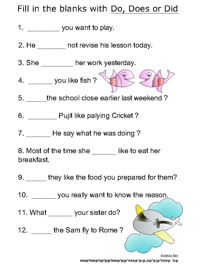 Helping Verbs Worksheets For Kids