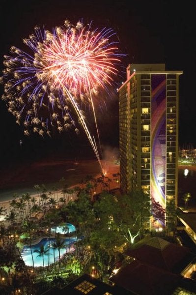 Honolulu Hilton Fireworks Time
