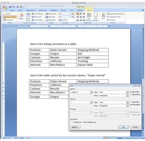 How Do You Make Columns In Word 2007