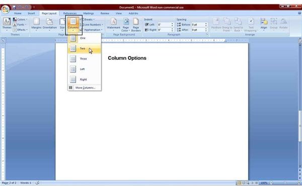 How To Create Columns In Word 2007