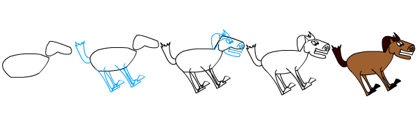 How To Draw A Cartoon Horse Step By Step