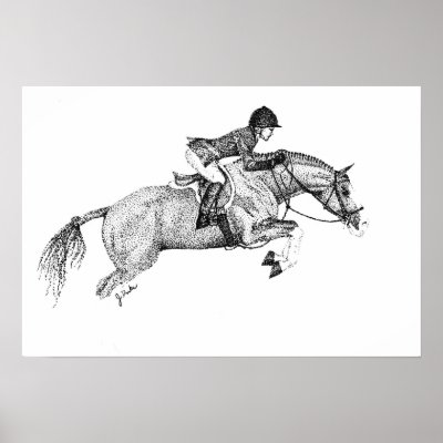 How To Draw A Horse Jumping With A Rider