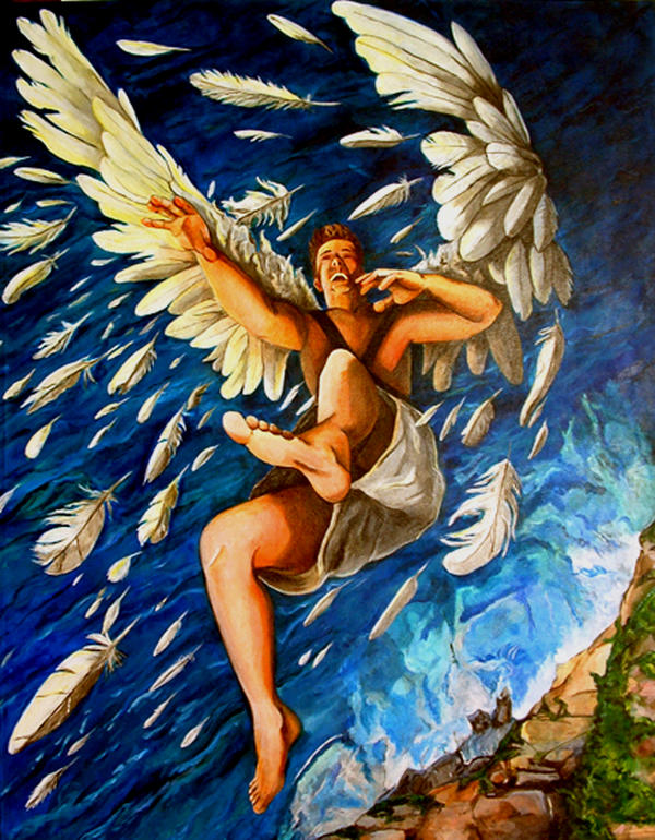Icarus Falling Painting