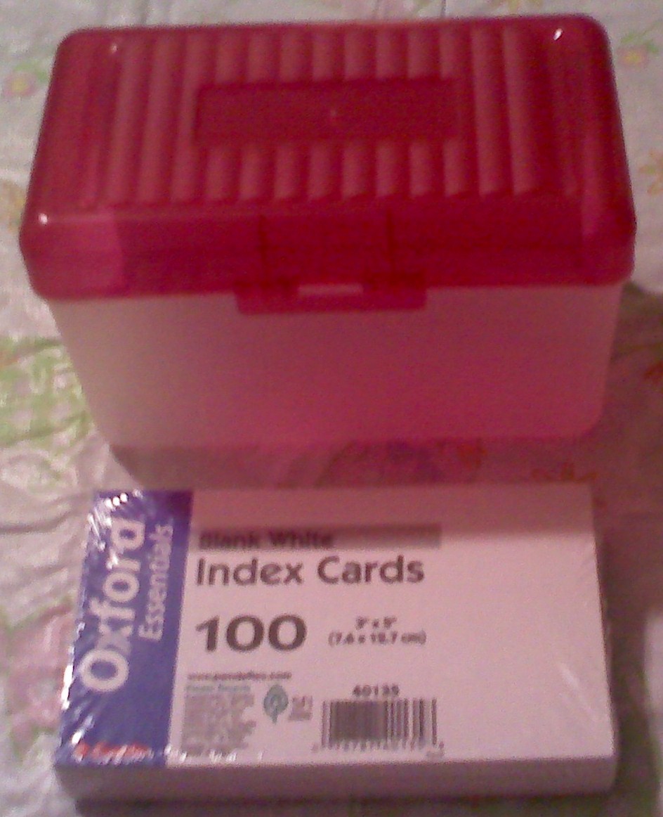 Index Card Box With Dividers