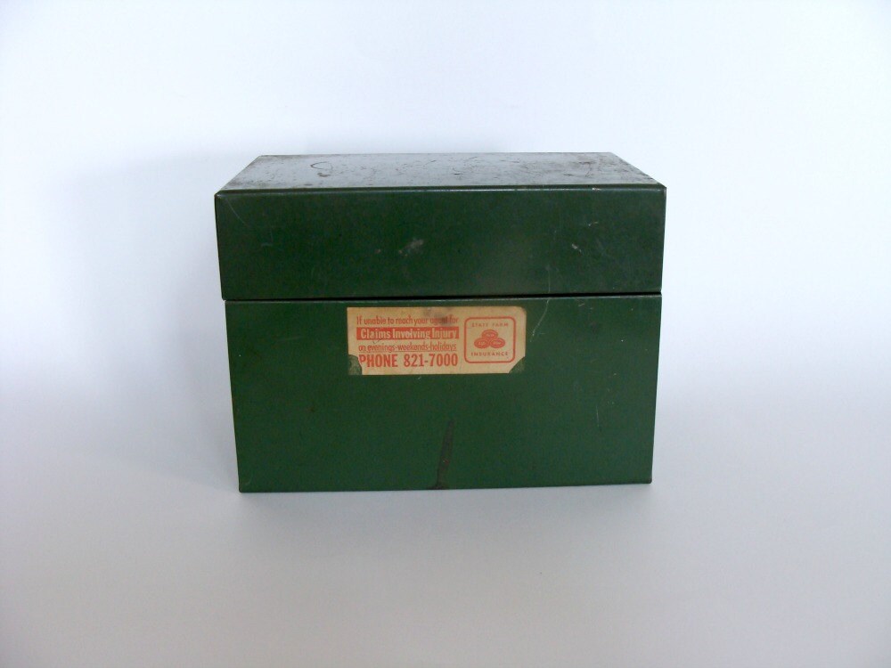 Index Card File Box Metal