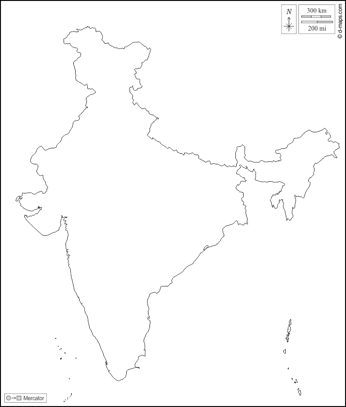 India Map Images Blank