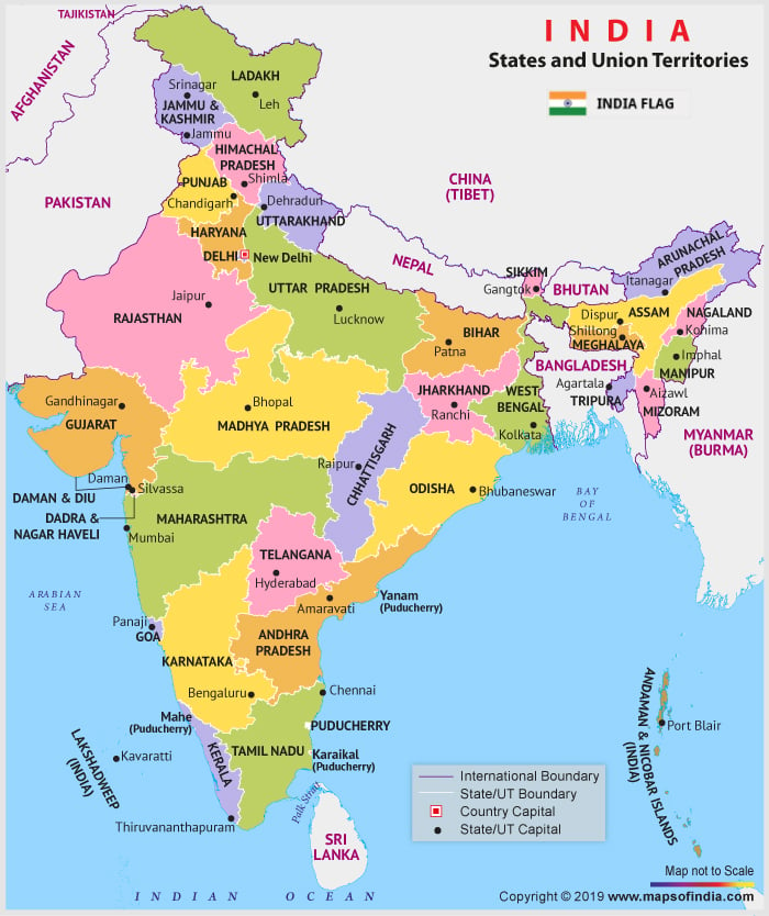 India Map Outline With States