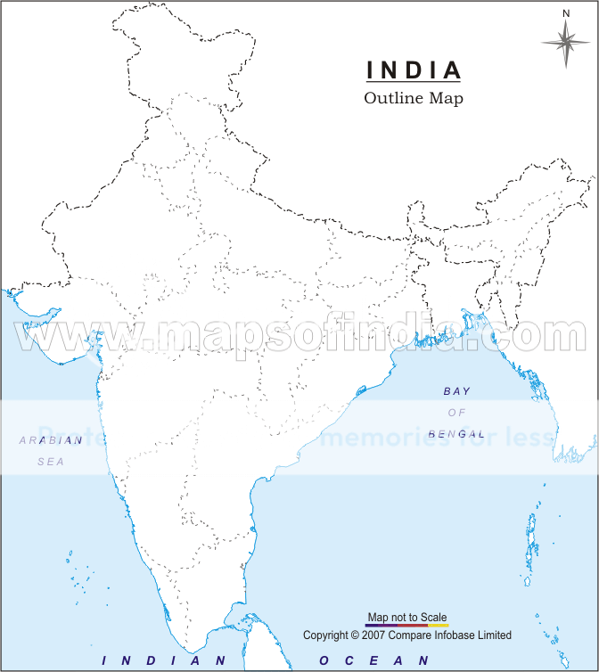 India Map Outline With States Printable