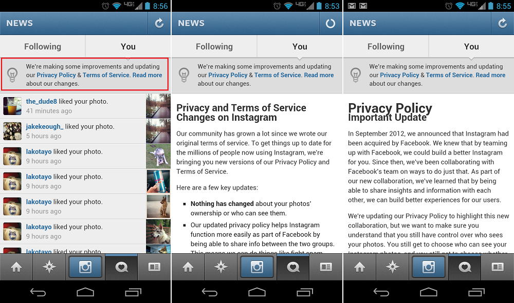 Instagram Privacy Policy 2013
