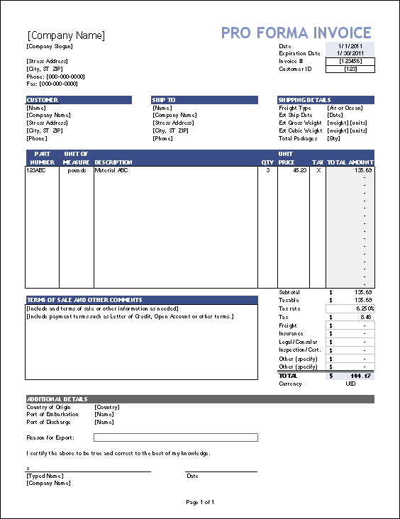 Invoice Disclaimer Sample