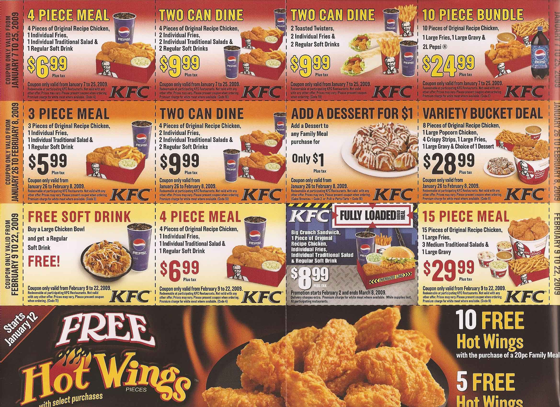 Kfc Coupons Canada January 2013