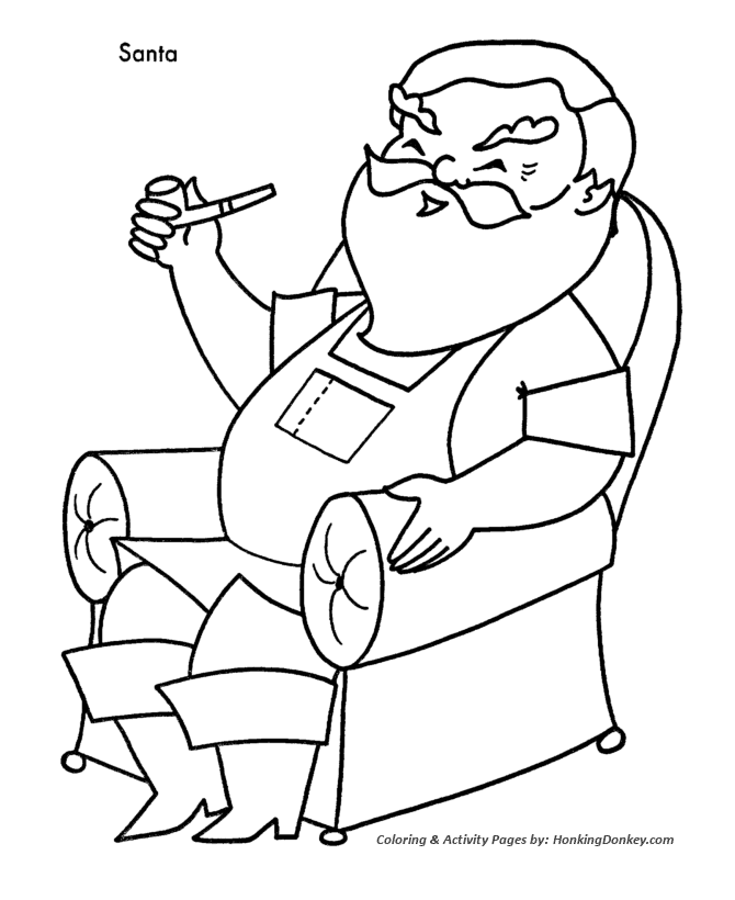 Kids Pictures Of Santa To Colour In