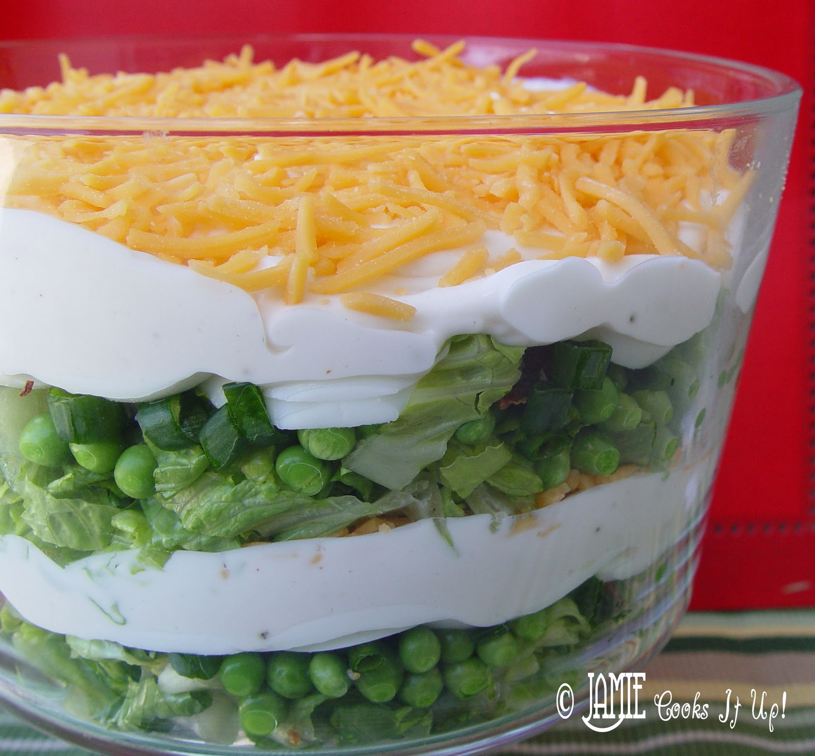 Layered Lettuce Salad Peas Bacon