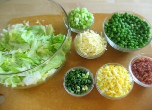 Layered Lettuce Salad With Green Peas