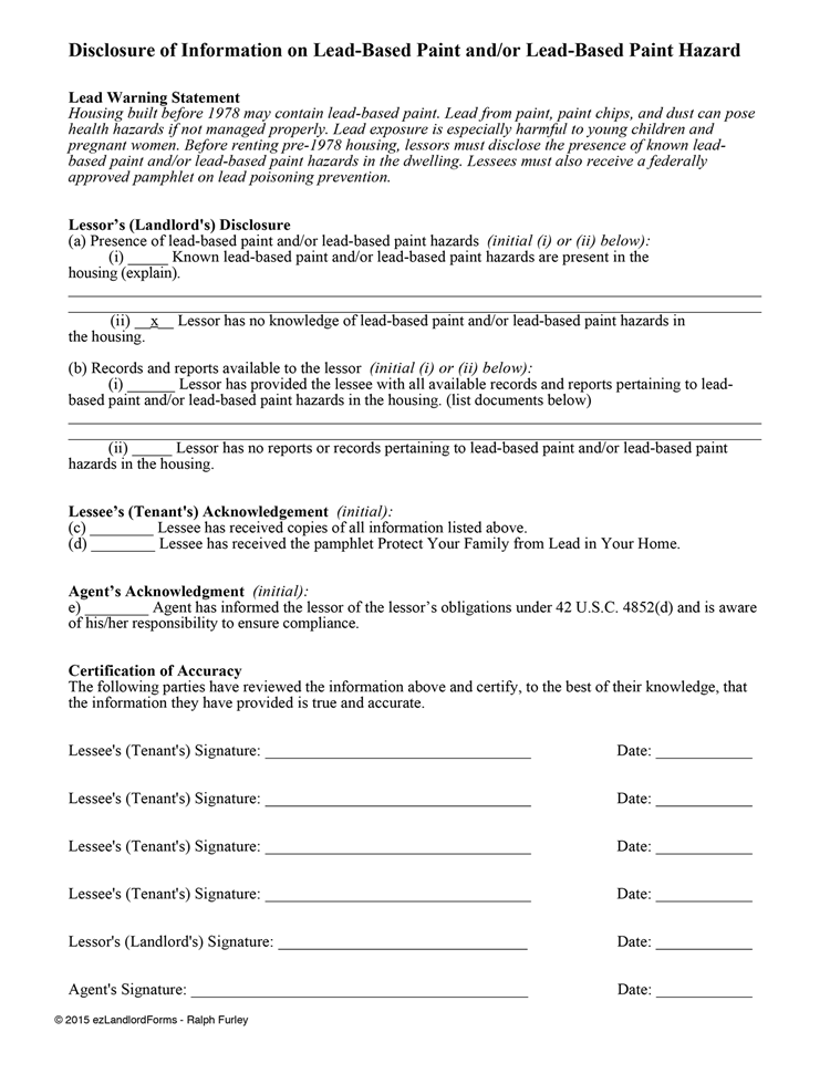 Lease Agreement Sample Form