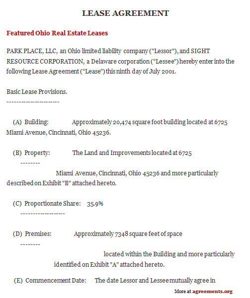 Lease Agreement Template Texas