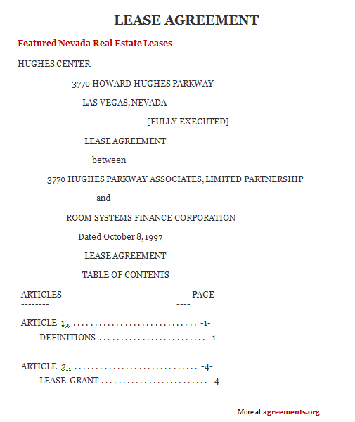 Lease Agreement Template Texas