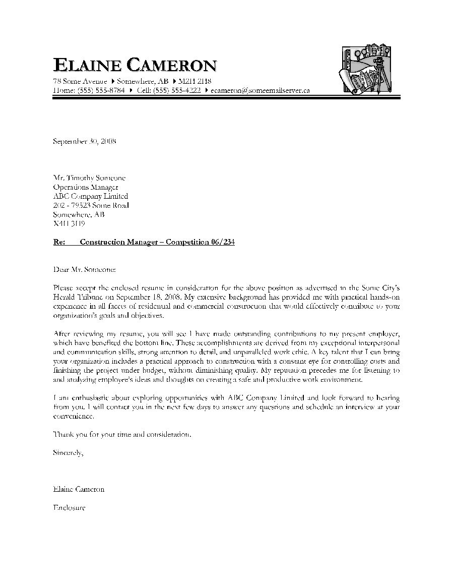 Letter Template Canada
