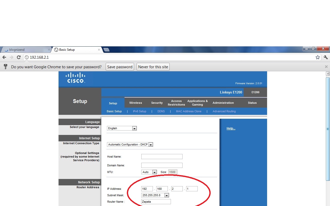 Linksys E1200 Setup Problems