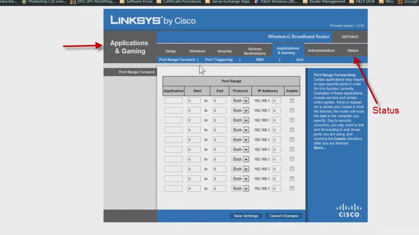 Linksys Router Ports