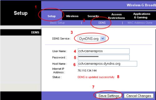 Linksys Router Settings Page