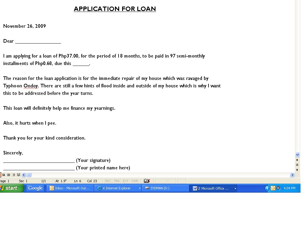 Loan Agreement Letter Sample
