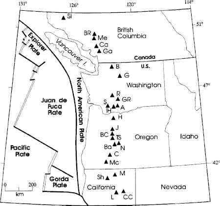 Locations Of Volcanoes In The Us